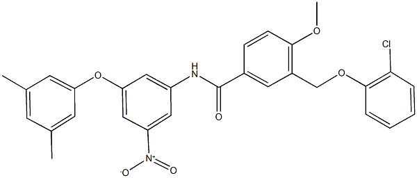 3-[(2-chlorophenoxy)methyl]-N-{3-(3,5-dimethylphenoxy)-5-nitrophenyl}-4-methoxybenzamide 结构式
