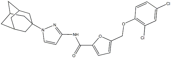 N-[1-(1-adamantyl)-1H-pyrazol-3-yl]-5-[(2,4-dichlorophenoxy)methyl]-2-furamide 结构式