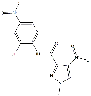 N-{2-chloro-4-nitrophenyl}-4-nitro-1-methyl-1H-pyrazole-3-carboxamide 结构式