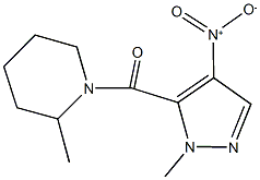 1-({4-nitro-1-methyl-1H-pyrazol-5-yl}carbonyl)-2-methylpiperidine 结构式