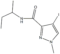 N-(sec-butyl)-4-iodo-1-methyl-1H-pyrazole-3-carboxamide 结构式