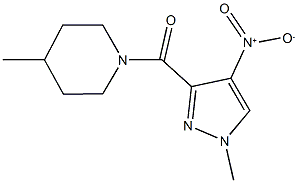 1-({4-nitro-1-methyl-1H-pyrazol-3-yl}carbonyl)-4-methylpiperidine 结构式