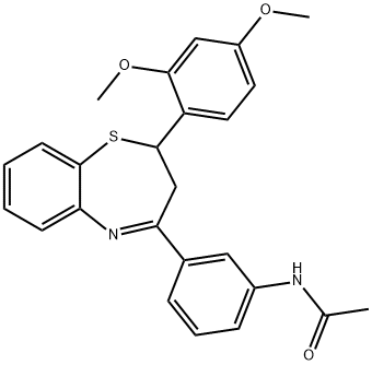 N-{3-[2-(2,4-dimethoxyphenyl)-2,3-dihydro-1,5-benzothiazepin-4-yl]phenyl}acetamide 结构式