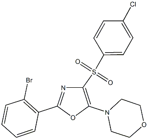 4-{2-(2-bromophenyl)-4-[(4-chlorophenyl)sulfonyl]-1,3-oxazol-5-yl}morpholine 结构式