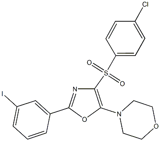 4-chlorophenyl 2-(3-iodophenyl)-5-(4-morpholinyl)-1,3-oxazol-4-yl sulfone 结构式