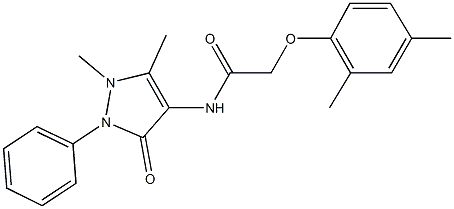 N-(1,5-dimethyl-3-oxo-2-phenyl-2,3-dihydro-1H-pyrazol-4-yl)-2-(2,4-dimethylphenoxy)acetamide 结构式