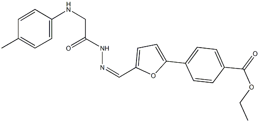 ethyl 4-{5-[2-(4-toluidinoacetyl)carbohydrazonoyl]-2-furyl}benzoate 结构式