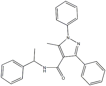 5-methyl-1,3-diphenyl-N-(1-phenylethyl)-1H-pyrazole-4-carboxamide 结构式