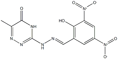 2-hydroxy-3,5-dinitrobenzaldehyde (6-methyl-5-oxo-4,5-dihydro-1,2,4-triazin-3-yl)hydrazone 结构式