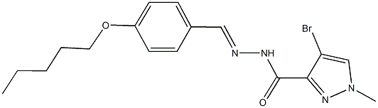 4-bromo-1-methyl-N'-[4-(pentyloxy)benzylidene]-1H-pyrazole-3-carbohydrazide 结构式