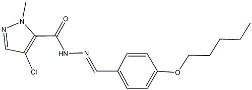 4-chloro-1-methyl-N'-[4-(pentyloxy)benzylidene]-1H-pyrazole-5-carbohydrazide 结构式
