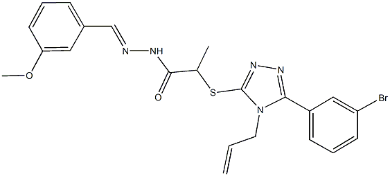 2-{[4-allyl-5-(3-bromophenyl)-4H-1,2,4-triazol-3-yl]sulfanyl}-N'-(3-methoxybenzylidene)propanohydrazide 结构式
