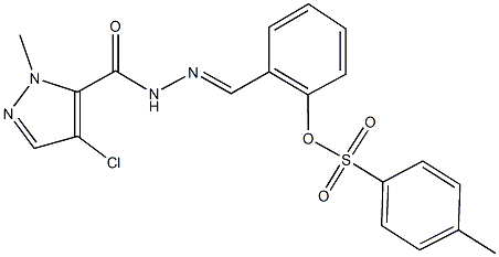 2-{2-[(4-chloro-1-methyl-1H-pyrazol-5-yl)carbonyl]carbohydrazonoyl}phenyl 4-methylbenzenesulfonate 结构式