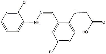 {4-bromo-2-[2-(2-chlorophenyl)carbohydrazonoyl]phenoxy}acetic acid 结构式