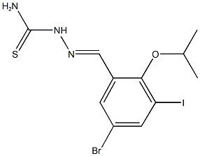 5-bromo-3-iodo-2-isopropoxybenzaldehyde thiosemicarbazone 结构式