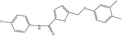 5-[(3,4-dimethylphenoxy)methyl]-N-(4-fluorophenyl)-2-furamide 结构式