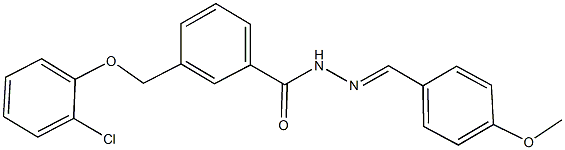 3-[(2-chlorophenoxy)methyl]-N'-(4-methoxybenzylidene)benzohydrazide 结构式
