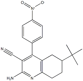 2-amino-6-tert-butyl-4-{4-nitrophenyl}-5,6,7,8-tetrahydro-3-quinolinecarbonitrile 结构式