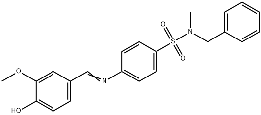 N-benzyl-4-[(4-hydroxy-3-methoxybenzylidene)amino]-N-methylbenzenesulfonamide 结构式