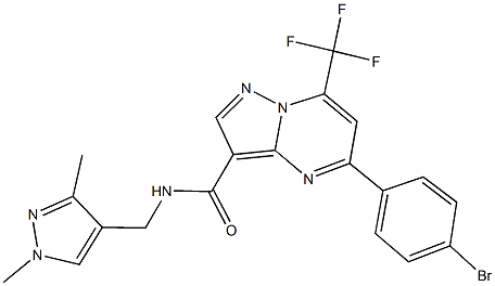 5-(4-bromophenyl)-N-[(1,3-dimethyl-1H-pyrazol-4-yl)methyl]-7-(trifluoromethyl)pyrazolo[1,5-a]pyrimidine-3-carboxamide 结构式