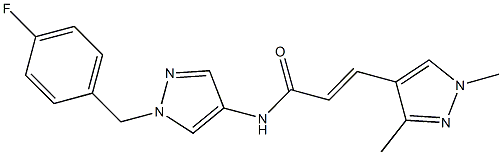 3-(1,3-dimethyl-1H-pyrazol-4-yl)-N-[1-(4-fluorobenzyl)-1H-pyrazol-4-yl]acrylamide 结构式