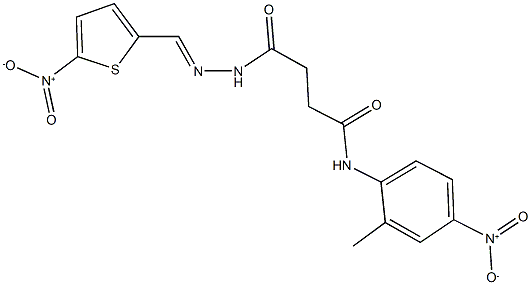 N-{4-nitro-2-methylphenyl}-4-[2-({5-nitro-2-thienyl}methylene)hydrazino]-4-oxobutanamide 结构式