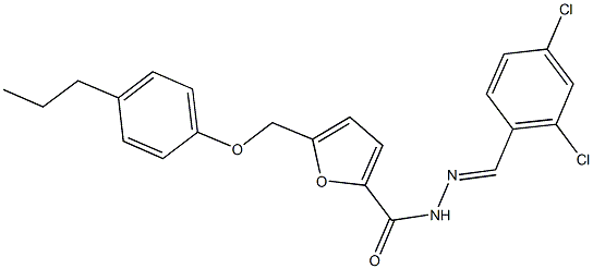 N'-(2,4-dichlorobenzylidene)-5-[(4-propylphenoxy)methyl]-2-furohydrazide 结构式