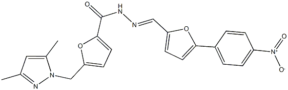 5-[(3,5-dimethyl-1H-pyrazol-1-yl)methyl]-N'-[(5-{4-nitrophenyl}-2-furyl)methylene]-2-furohydrazide 结构式