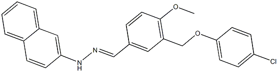 3-[(4-chlorophenoxy)methyl]-4-methoxybenzaldehyde 2-naphthylhydrazone 结构式