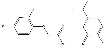 2-(4-bromo-2-methylphenoxy)-N'-(5-isopropenyl-2-methyl-2-cyclohexen-1-ylidene)acetohydrazide 结构式