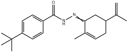 4-tert-butyl-N'-(5-isopropenyl-2-methyl-2-cyclohexen-1-ylidene)benzohydrazide 结构式