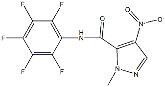 4-nitro-1-methyl-N-(2,3,4,5,6-pentafluorophenyl)-1H-pyrazole-5-carboxamide 结构式