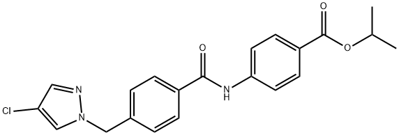 isopropyl 4-({4-[(4-chloro-1H-pyrazol-1-yl)methyl]benzoyl}amino)benzoate 结构式