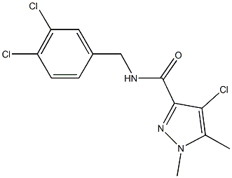 4-chloro-N-(3,4-dichlorobenzyl)-1,5-dimethyl-1H-pyrazole-3-carboxamide 结构式