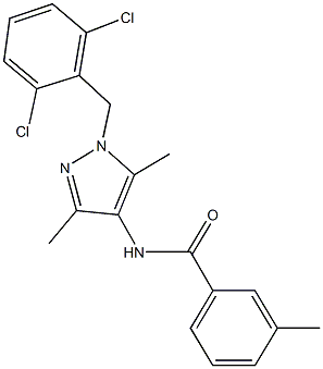 N-[1-(2,6-dichlorobenzyl)-3,5-dimethyl-1H-pyrazol-4-yl]-3-methylbenzamide 结构式
