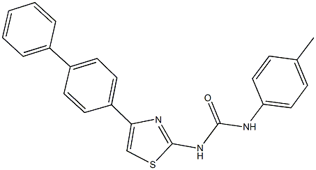 N-(4-[1,1'-biphenyl]-4-yl-1,3-thiazol-2-yl)-N'-(4-methylphenyl)urea 结构式