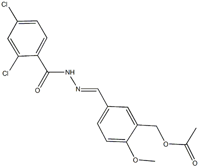 5-[2-(2,4-dichlorobenzoyl)carbohydrazonoyl]-2-methoxybenzyl acetate 结构式