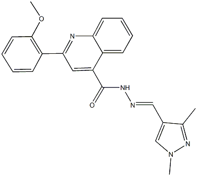 N'-[(1,3-dimethyl-1H-pyrazol-4-yl)methylene]-2-(2-methoxyphenyl)-4-quinolinecarbohydrazide 结构式