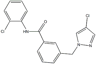 N-(2-chlorophenyl)-3-[(4-chloro-1H-pyrazol-1-yl)methyl]benzamide 结构式