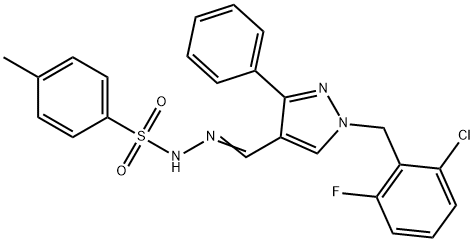 N'-{[1-(2-chloro-6-fluorobenzyl)-3-phenyl-1H-pyrazol-4-yl]methylene}-4-methylbenzenesulfonohydrazide 结构式