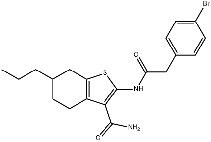 2-{[(4-bromophenyl)acetyl]amino}-6-propyl-4,5,6,7-tetrahydro-1-benzothiophene-3-carboxamide 结构式