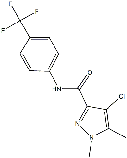 4-chloro-1,5-dimethyl-N-[4-(trifluoromethyl)phenyl]-1H-pyrazole-3-carboxamide 结构式
