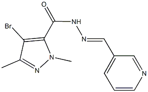 4-bromo-1,3-dimethyl-N'-(3-pyridinylmethylene)-1H-pyrazole-5-carbohydrazide 结构式