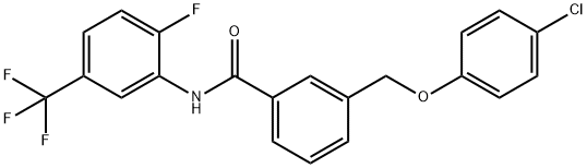 3-[(4-chlorophenoxy)methyl]-N-[2-fluoro-5-(trifluoromethyl)phenyl]benzamide 结构式