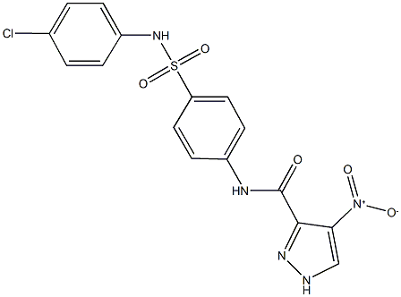 N-{4-[(4-chloroanilino)sulfonyl]phenyl}-4-nitro-1H-pyrazole-3-carboxamide 结构式