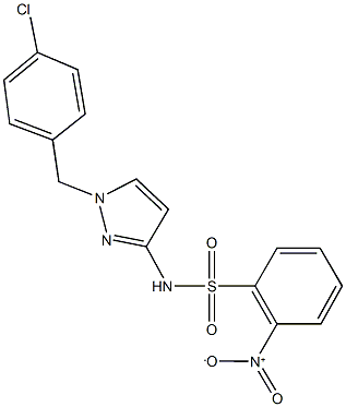 N-[1-(4-chlorobenzyl)-1H-pyrazol-3-yl]-2-nitrobenzenesulfonamide 结构式