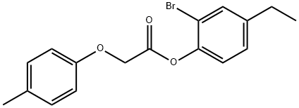 2-bromo-4-ethylphenyl (4-methylphenoxy)acetate 结构式