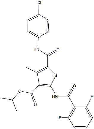 isopropyl 5-[(4-chloroanilino)carbonyl]-2-[(2,6-difluorobenzoyl)amino]-4-methyl-3-thiophenecarboxylate 结构式