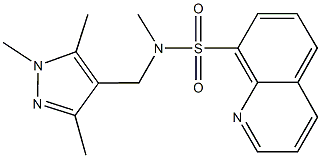 N-methyl-N-[(1,3,5-trimethyl-1H-pyrazol-4-yl)methyl]-8-quinolinesulfonamide 结构式