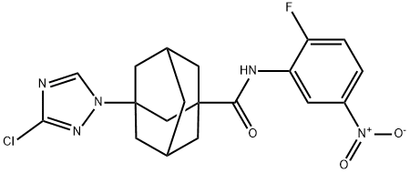 3-(3-chloro-1H-1,2,4-triazol-1-yl)-N-{2-fluoro-5-nitrophenyl}-1-adamantanecarboxamide 结构式